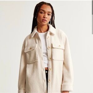 Abercrombie & Fitch Cream Teddy Jacket